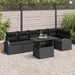 Tuin Sofa Set 7 st 6-Aantal zitplaatsen Zwart Poly riet