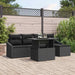 Tuin Sofa Set 6 st Zwart poly rattan