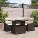 Tuin Sofa Set 5 st Bruin en Crème