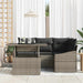 Tuin Sofa Set 5 st Grijs poly rattan, Gepoedercoat staal