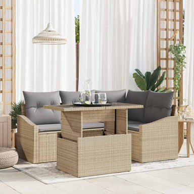 Tuin Sofa Set 5 st Beige en Licht Grijs
