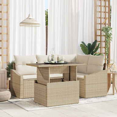 Tuin Sofa Set 5 st Beige en Crème