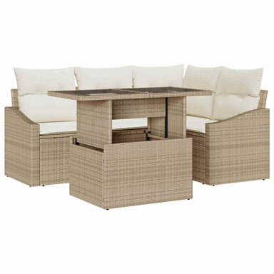 Tuin Sofa Set 5 st Beige en Crème