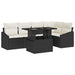 Tuin Sofa Set 6 st Zwart en Crème