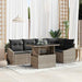 Tuin Sofa Set 6 st Grijs poly rattan, Gepoedercoat staal