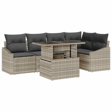 Tuin Sofa Set 6 st Licht Grijs en Donker Grijs