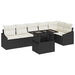 Tuin Sofa Set 7 st Zwart en Crème