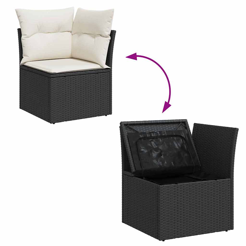 Tuin Sofa Set 7 st Zwart en Crème