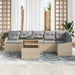 Tuin Sofa Set 7 st Beige en Licht Grijs