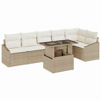 Tuin Sofa Set 7 st Beige en Crème