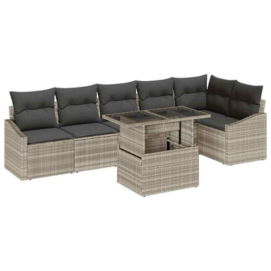 Tuin Sofa Set 7 st Licht Grijs en Donker Grijs