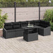 Tuin Sofa Set 7 st Zwart poly rattan, Gepoedercoat staal