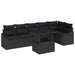 Tuin Sofa Set 7 st Zwart poly rattan, Gepoedercoat staal
