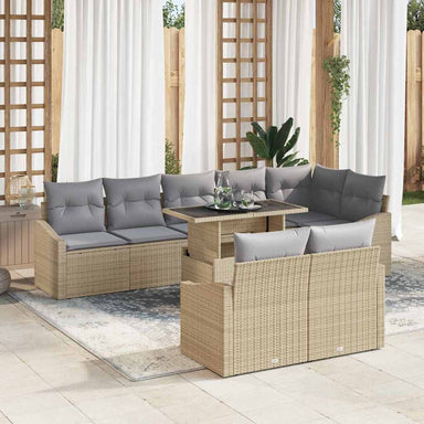 Tuin Sofa Set 9 st Beige en Licht Grijs
