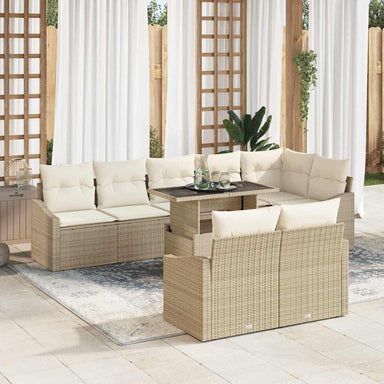 Tuin Sofa Set 9 st Beige en Crème