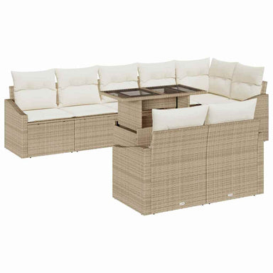 Tuin Sofa Set 9 st Beige en Crème
