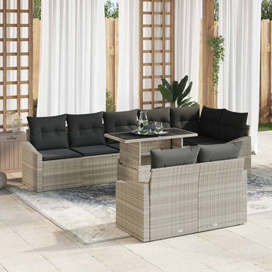 Tuin Sofa Set 9 st Licht Grijs en Donker Grijs