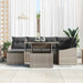Tuin Sofa Set 7 st Grijs poly rattan, Gepoedercoat staal