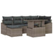 Tuin Sofa Set 7 st Grijs poly rattan, Gepoedercoat staal
