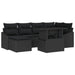 Tuin Sofa Set 7 st Zwart poly rattan, Gepoedercoat staal