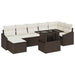 Tuin Sofa Set 8 st Bruin en Crème