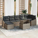 Tuin Sofa Set 8 st Grijs poly rattan, Gepoedercoat staal