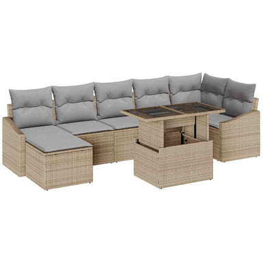 Tuin Sofa Set 8 st Beige en Licht Grijs