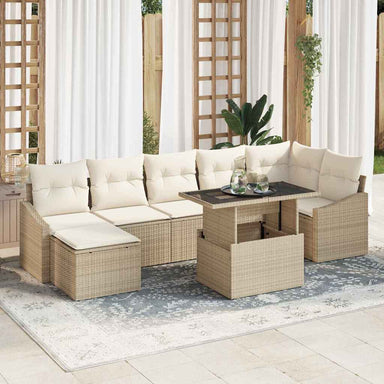 Tuin Sofa Set 8 st Beige en Crème