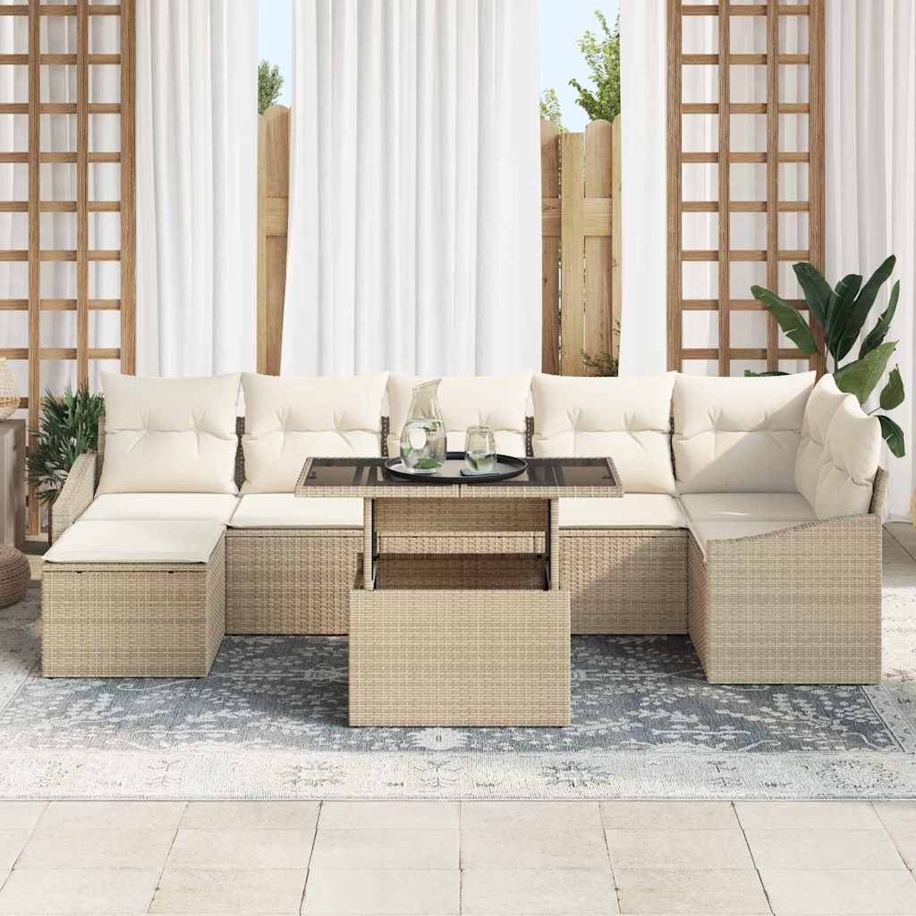 Tuin Sofa Set 8 st Beige en Crème