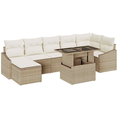 Tuin Sofa Set 8 st Beige en Crème