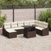 Tuin Sofa Set 9 st Bruin en Crème