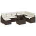 Tuin Sofa Set 9 st Bruin en Crème