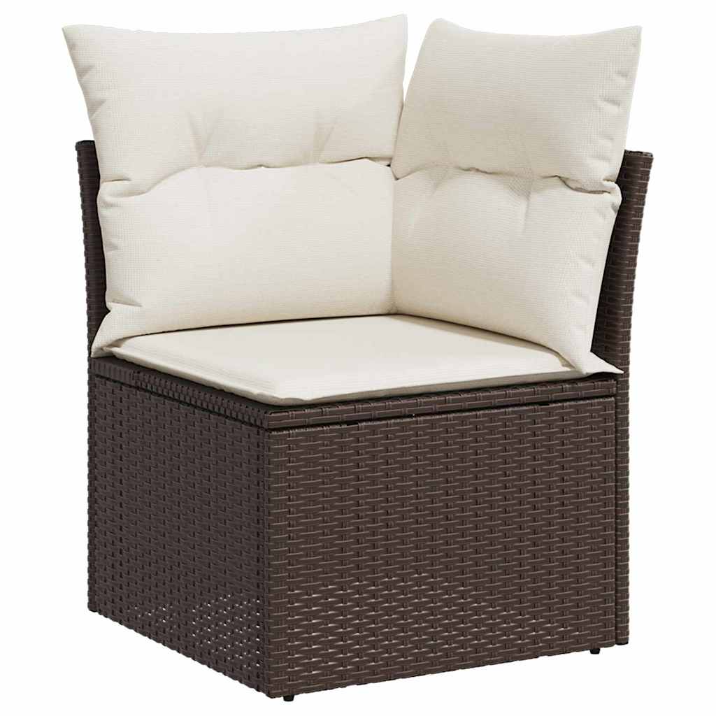 Tuin Sofa Set 9 st Bruin en Crème