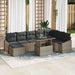 Tuin Sofa Set 9 st Grijs poly rattan, Gepoedercoat staal
