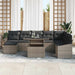 Tuin Sofa Set 9 st Grijs poly rattan, Gepoedercoat staal