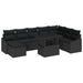 Tuin Sofa Set 9 st Zwart poly rattan, Gepoedercoat staal