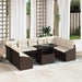 Tuin Sofa Set 10 st Bruin en Crème