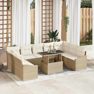 Tuin Sofa Set 10 st Beige en Crème