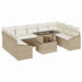 Tuin Sofa Set 10 st Beige en Crème