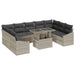 Tuin Sofa Set 10 st Licht Grijs en Donker Grijs