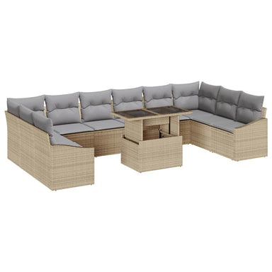 Tuin Sofa Set 11 st Beige en Licht Grijs