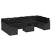Tuin Sofa Set 11 st Zwart poly rattan, Gepoedercoat staal