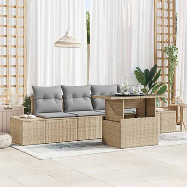 Tuin Sofa Set 5 st Beige en Licht Grijs