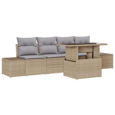 Tuin Sofa Set 5 st Beige en Licht Grijs