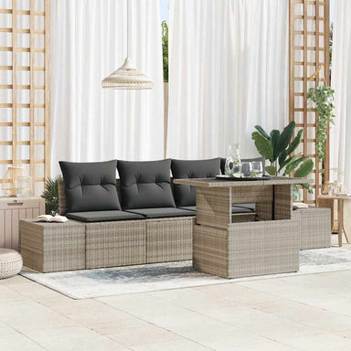Tuin Sofa Set 5 st Licht Grijs en Donker Grijs