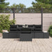 Tuin Sofa Set 5 st Zwart poly rattan, Gepoedercoat staal