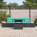 Tuin Sofa Set 5 st 4-Aantal zitplaatsen Zwart en Turquoise