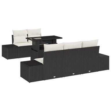 Tuin Sofa Set 6 st Zwart en Crème