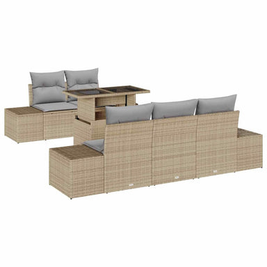 Tuin Sofa Set 6 st Beige en Licht Grijs