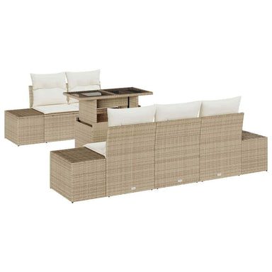Tuin Sofa Set 6 st Beige en Crème